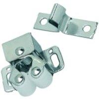 Wickes Double Roller Catch - Chrome - Pack of 10