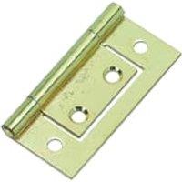 Wickes Brass Flush Hinge - 51mm - Pack of 2