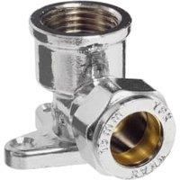 Primaflow Chrome Compression Wall Plate Elbow - 13 x 15mm