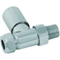 Primaflow Chrome Smooth Head Straight Radiator Valve 15mm - Pack of 2