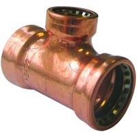 Primaflow Copper Push-Fit Reducing Tee - 22mm x 22mm x 15mm