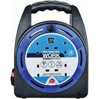 Masterplug 4 Socket 15m 10A Cable Reel with Thermal Cut-Out - Blue