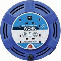Masterplug 4 Socket 8m 10A Cassette Reel with Thermal Cut-Out - Blue
