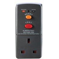 Masterplug Single Socket RCD Safety Plug Adaptor Rapid Response - Grey