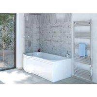 Wickes Valsina Reinforced Left Hand P-Shaped Undrilled Shower Bath - 1675 x 850mm
