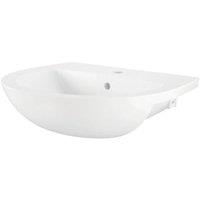 Wickes Newport 1 Tap Hole Semi Recessed Ceramic Basin - 550mm
