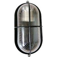 Wickes Black Caged Oval Bulkhead Light - 60W