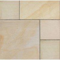 Marshalls Fairstone Sawn Versuro Mixed Size Smooth Autumn Bronze Centre Stone Paving - 5.88m2