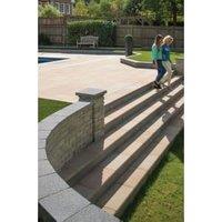 Marshalls Fairstone Sawn Versuro Mixed Size Smooth Golden Sand Centre Stone Paving Slab - 5.88m2