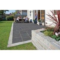 Marshalls Aluri Limestone Riven Charcoal Mixed Size Paving Slab - 11.25m2