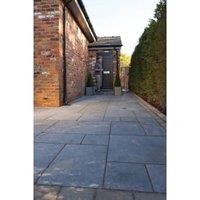 Marshalls Indian Sandstone Textured Grey Multi Paving Slab - 560 x 275 x 25mm