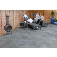 Marshalls Casarta Slate Mixed Size Textured Black Paving Slab - 17.79m2