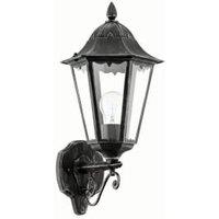 Eglo Navedo Outdoor Black & Silver LED Up Lantern Wall Light - 60W E27