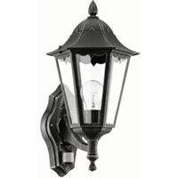 Eglo Navedo Outdoor Black & Silver LED Up Lantern PIR Sensor Wall Light - 60W E27
