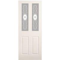 Wickes Chester White Glazed Grained Moulded 4 Panel Internal Door - 1981 x 838mm
