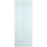 Wickes Lincoln White Smooth Moulded 6 Panel Internal Bi-Fold Door - 1939 x 686mm