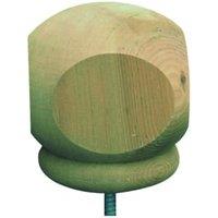 Wickes Green Squared Deck Post Ball - 77 x 77 x 93mm