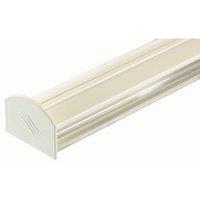 Aluminium Glazing Bar Base and PVC Cap - White 3m