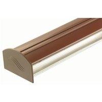 Aluminium Glazing Bar Base and PVC Cap - Brown 4m