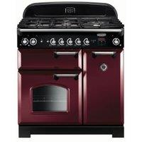 Rangemaster Classic 90cm Dual Fuel Range Cooker - Cranberry with Chrome Trim