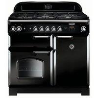 Rangemaster Classic 100cm Dual Fuel Range Cooker - Black with Chrome Trim