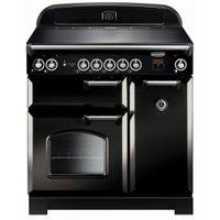 Rangemaster Classic 90cm Induction Range Cooker - Black with Chrome Trim