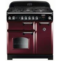 Rangemaster Classic 90cm Natural Gas Range Cooker - Cranberry with Chrome Trim