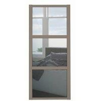 Spacepro 3 Panel Shaker Stone Grey Frame Mirror Door - 610mm
