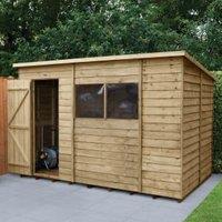 Forest Garden Overlap Pent Pressure Treated Shed with Assembly - 10 x 6ft