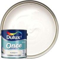 Dulux Once Satinwood Paint - Pure Brilliant White - 2.5L