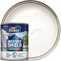 Dulux Weathershield Quick Dry Gloss Paint - Pure Brilliant White - 750ml