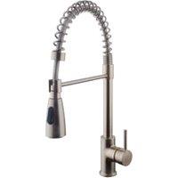Wickes Professional Monobloc Loose Coil Pull Out Kitchen Sink Mixer Tap - Brushed Nickel