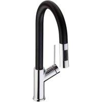 Abode Virtue Single Lever Nero Pull Tap - Black & Chrome