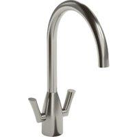 Abode Airo Dual Lever Monobloc Sink Tap - Stainless Steel