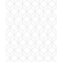 Superfresco Easy Myrtle Geo White/Silver Decorative Wallpaper - 10m