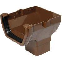 FloPlast 114mm Brown Square Line Gutter Stop End Outlet