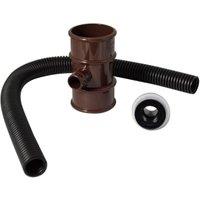FloPlast 50mm Brown MiniFlo Round Downpipe Water Butt Rain Diverter