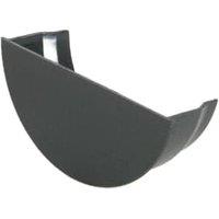 FloPlast 112mm Black Cast Iron Style Half Round Internal Stop End