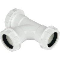 FloPlast WC23 White Unicom Compression Waste Equal Tee - 40mm