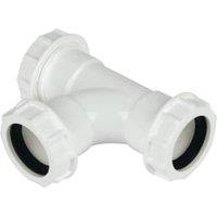 FloPlast WC22 White Unicom Compression Waste Equal Tee - 32mm
