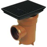 FloPlast 110mm Terracotta Underground Bottle Gully Rectangular Lid