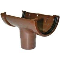 FloPlast 76mm Brown MiniFlo Gutter Running Outlet