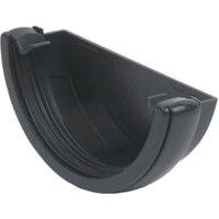 FloPlast 112mm Black Cast Iron Style Half Round External Stop End