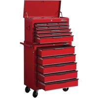 Hilka Heavy Duty 14 Drawer Tool Chest and Cabinet Combination Set - Red