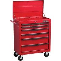 Hilka Heavy Duty 8 Drawer Tool Trolley with Lid - Red
