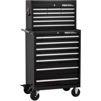 Hilka Professional 16 Drawer Tool Chest and Trolley Combination Unit - Black