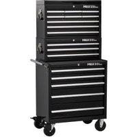 Hilka Professional 17 Drawer Tool Chest and Trolley Combination Unit - Black
