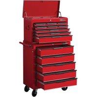 Hilka Heavy Duty Tool Chest and Cabinet with 271 Piece Mechanics Tool Kit - Red