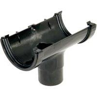 FloPlast 76mm Black MiniFlo Gutter Running Outlet