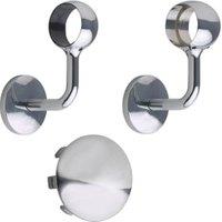 Rothley Polished Steel Indoor Handrail Kit - 3 x 1.2m